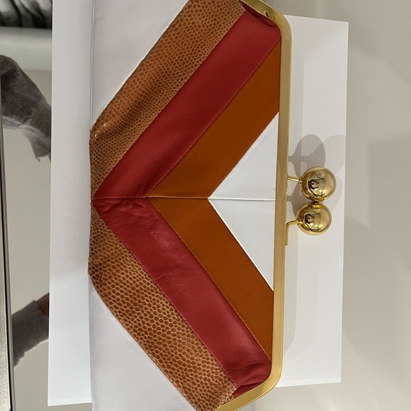 Jana Feifer leather clutch bag with gold tone hardware - Picture 6 of 6
